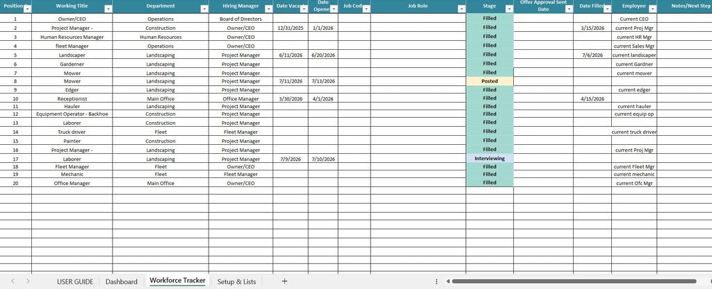 Workforce Recruitment & Vacancy Tracker